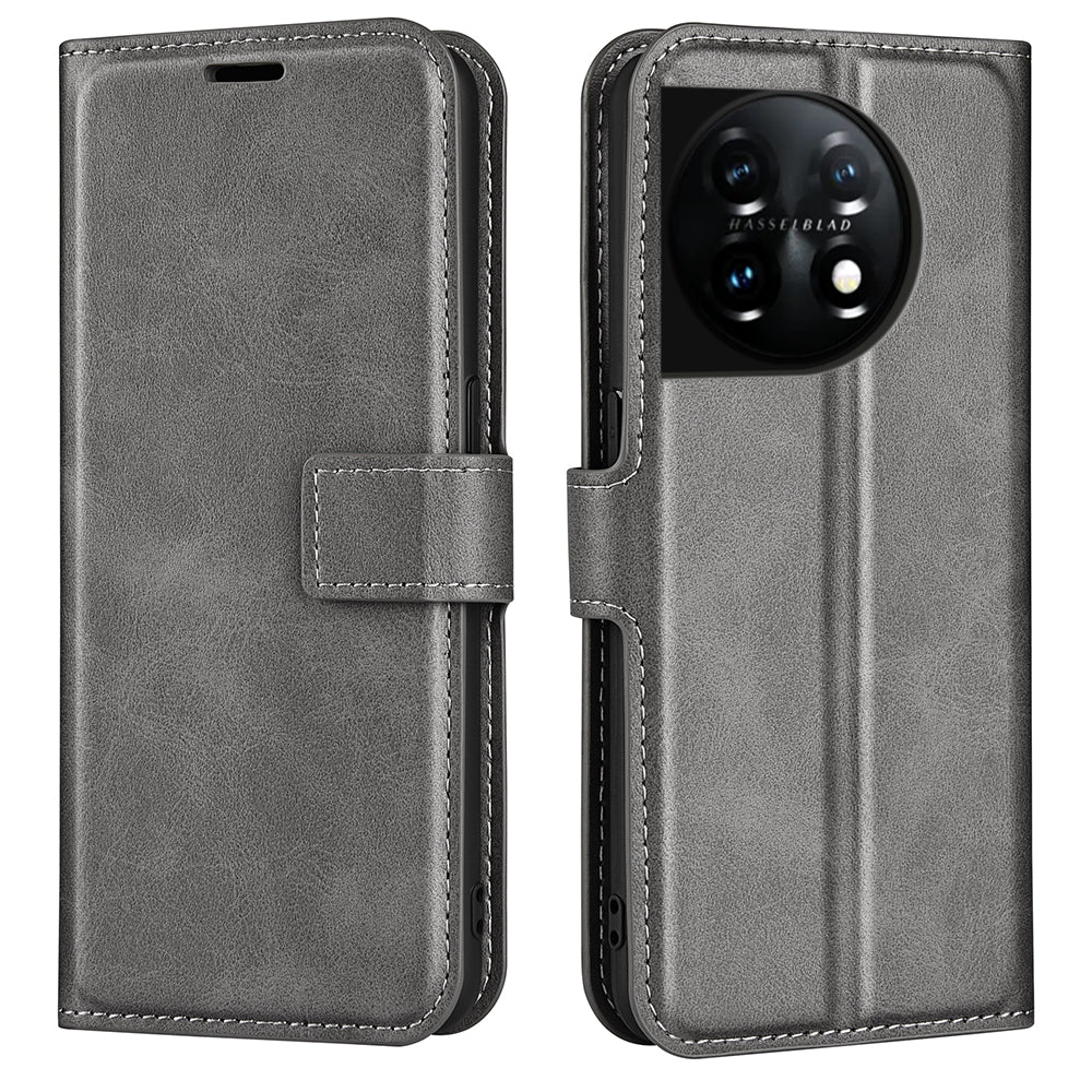 Shockproof Phone Case For OnePlus 11 5G PU Leather Stand Wallet Calf Texture Square Magnetic Clasp Phone Cover Shockproof Phone Case For OnePlus 11 5G PU Leather Stand Wallet Calf Texture Square Magnetic Clasp Phone Cover